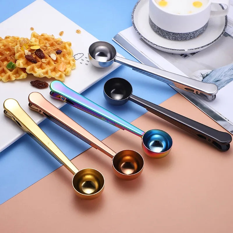 Stainless Steel Coffee Measuring Spoon with Clip | Barista Scoop Coffee Measuring Spoon Babs