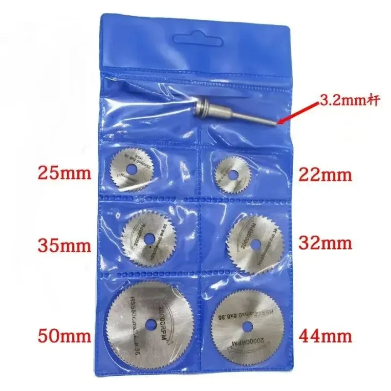 7Pcs HSS Circular Saw Blade Set – Wood & Metal Cutting Discs Circular Saw Blade Set Babs