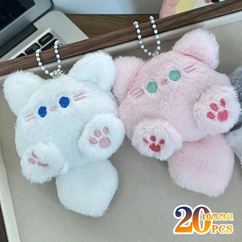 Cute Plush Cat Keychain Pendant – Bag Charm Gift 1-20 Pcs Plush Keychain Charm Babs