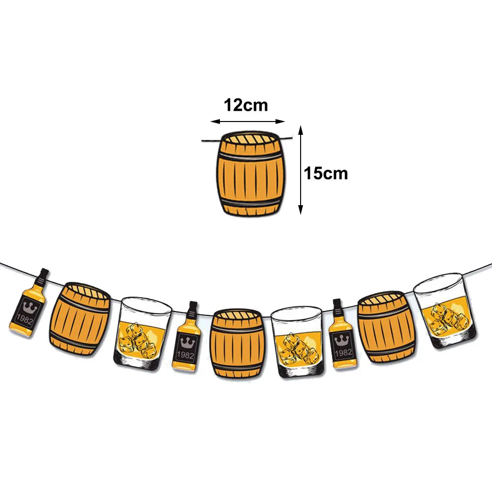 Whiskey Party Decor Set – Balloons, Banner & Table Honeycomb Party Decoration Set Babs Deep Sapphire