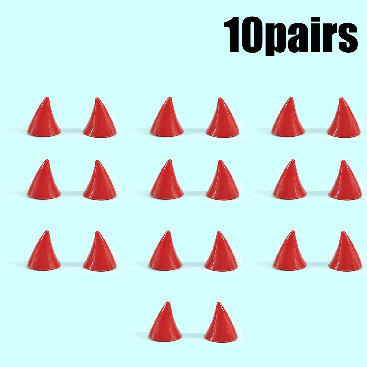 Devil Horn Helmet Decoration Suction Cup – Unisex 1-20 Pairs Helmet Decoration Babs Red-10pairs