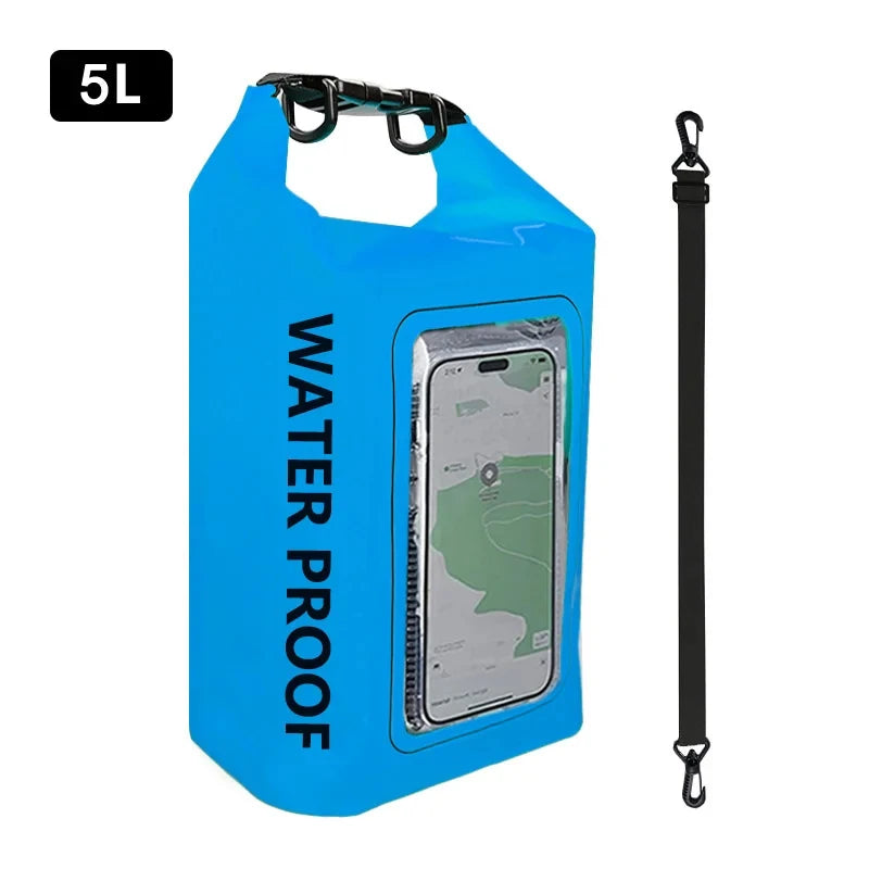 Waterproof Dry Bag 2L 5L PVC Touch Screen Outdoor Backpack Waterproof Dry Bag Babs 5L B