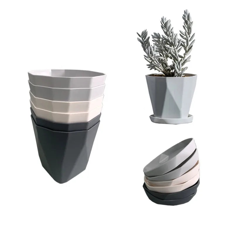 Nordic Minimalist Succulent Plastic Flower Pot – Thickened Decorative Flower Pot Babs