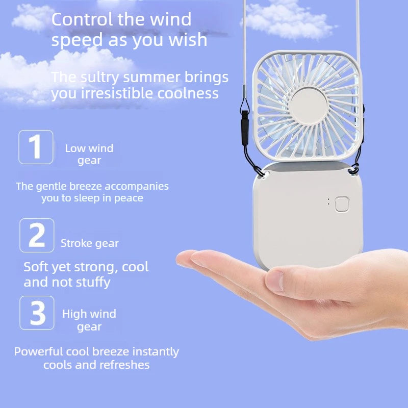 Mini Foldable Neck Fan – Portable 3-Speed Handheld Desk Fan Portable Neck Fan Babs