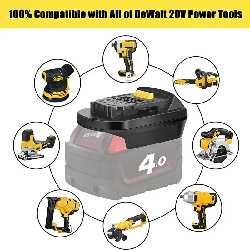 Milwaukee 18V to DeWalt 20V Battery Adapter Converter MIL18DL Battery Adapter Converter Babs