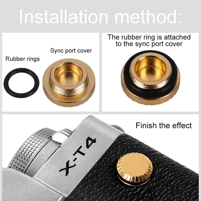 Aluminum PC Sync Terminal Cap Cover for Fujifilm Cameras Camera Terminal Cap Babs