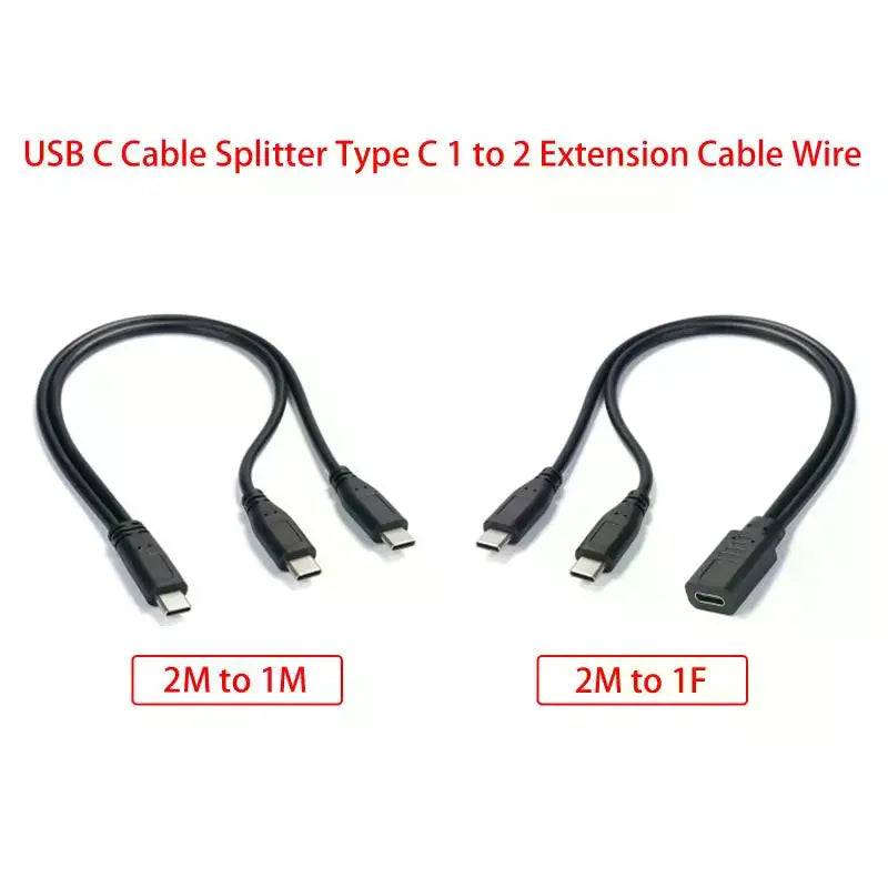 USB-C Splitter Cable 1 to 2 | 15W 3A Charging & Data USB-C Splitter Cable Babs