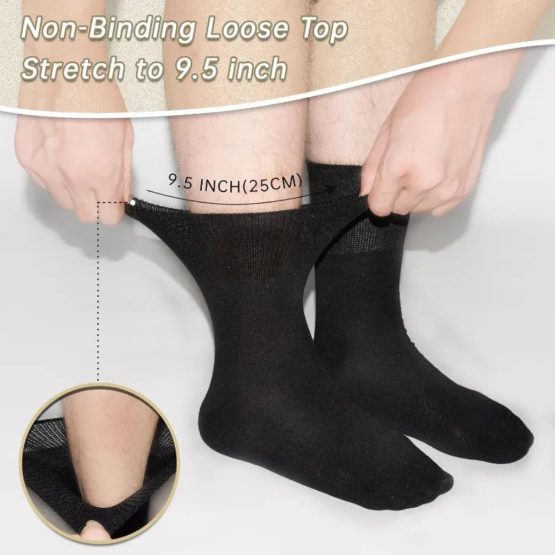 12 Pairs Loose-Top Breathable Knit Socks with Elastic Cuffs Casual Knit Socks Babs