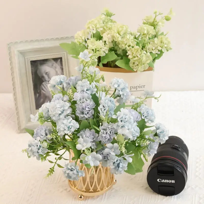 Silk Hydrangea Artificial Bouquet – Wedding & Home Decor Artificial Flower Bouquet Babs