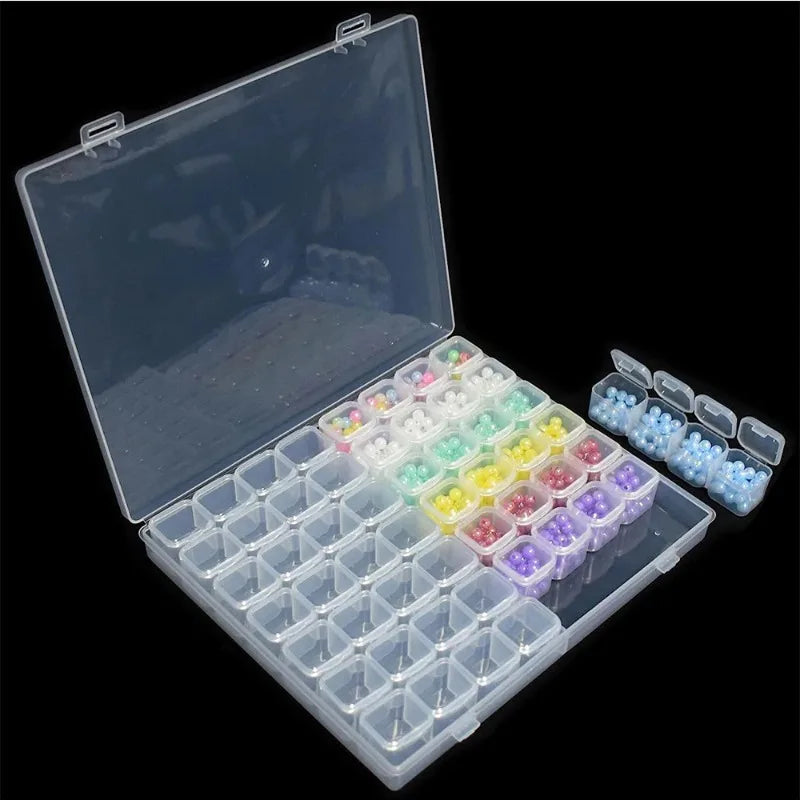 28/56 Slot Plastic Grid Storage Box – Jewelry, Beads & Nail Art Compartment Storage Box Babs