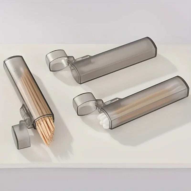 4-Pack Portable Plastic Toothpick Case – Clear Travel Holder Toothpick Holder Case Babs