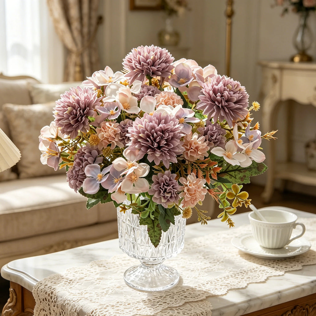 Artificial Silk Hydrangea Carnation Bouquet | Wedding Home Decor Artificial Flower Bouquet Babs
