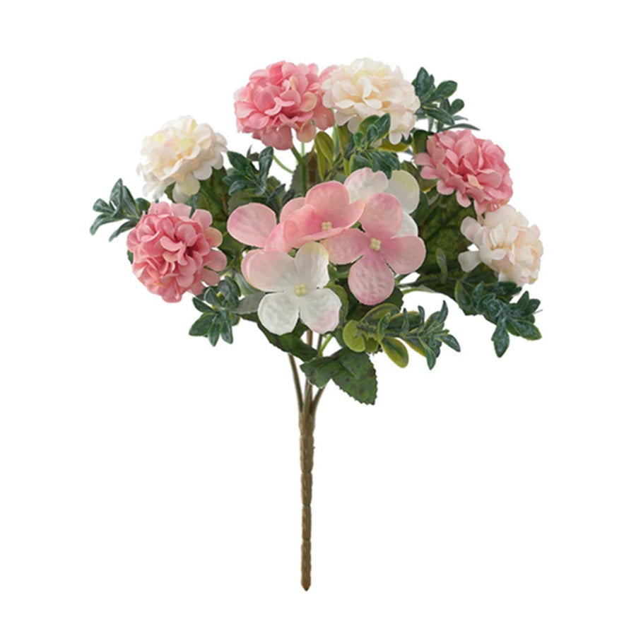 Artificial Hydrangea Bouquet – Silk Flowers for Wedding & Decor Artificial Flower Bouquet Babs Pink 1 pc