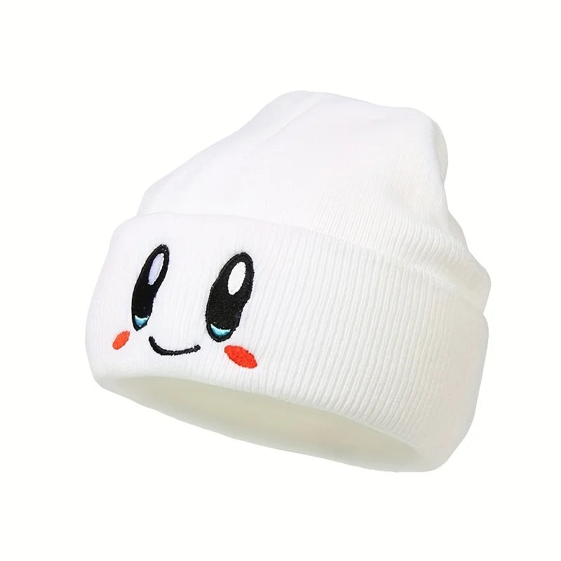 Big Eye Cartoon Knit Beanie – Unisex Winter Skull Cap Hat Knit Beanie Hat Babs WHITE