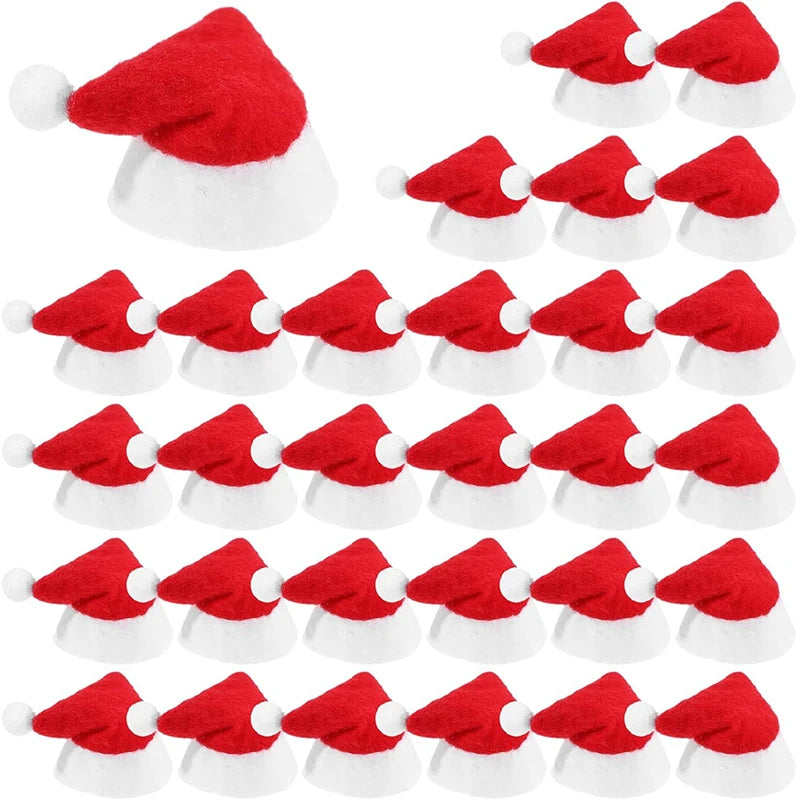 Christmas Santa Hat Cutlery Holder Bags – 10/20/50 Pcs Holiday Tableware Holder Babs Christmas Hat 20Pcs