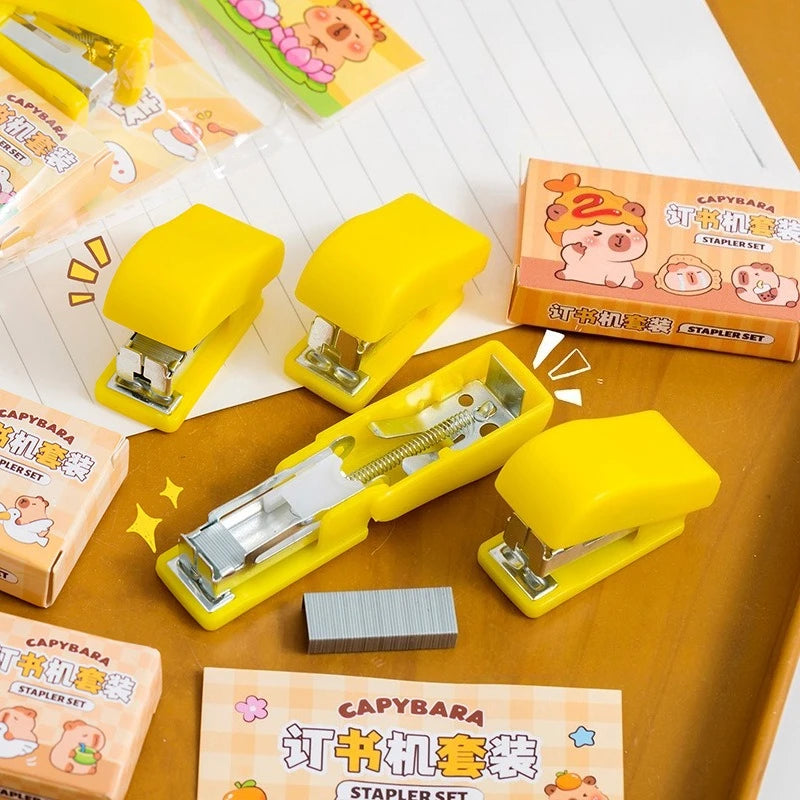 Cute Capybara Mini Stapler Kit – School & Office Supplies Mini Stapler Kit Babs