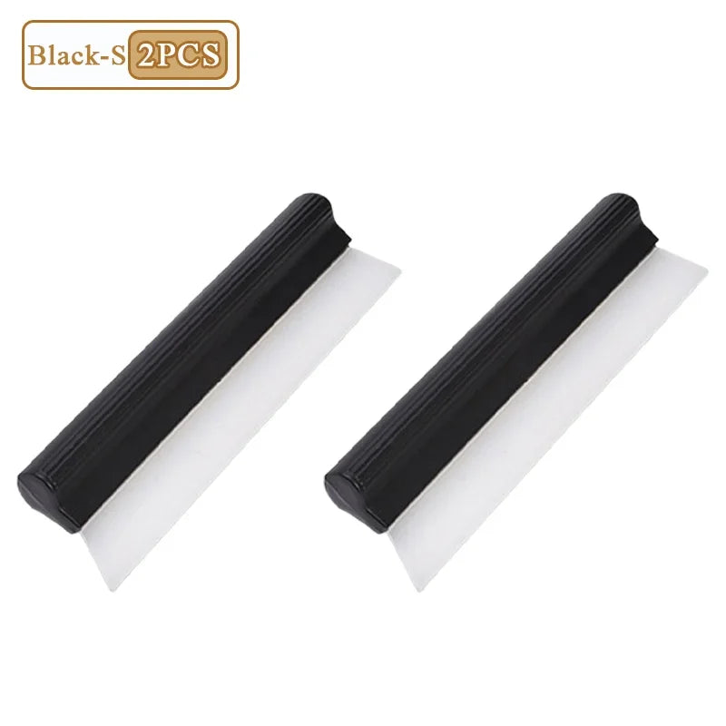 Silicone Car Window Squeegee Wiper Blade Scraper 1/2/4 PCS Car Window Squeegee Babs Black-S-2PCS