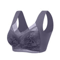 Women's Plus Size Seamless Lace Wire-Free Bralette | Sizes L–6XL Seamless Lace Bralette Babs Gray 38