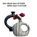Modern Black & White Ceramic Vase Set – Home Décor Decorative Ceramic Vase Babs Black White Set
