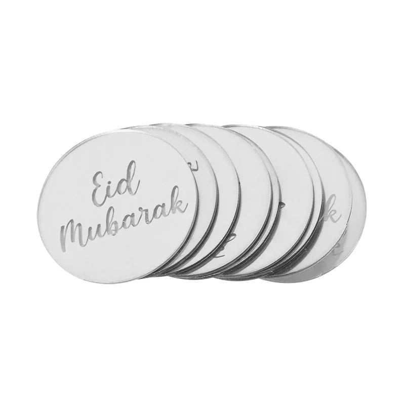 Eid Mubarak Gold Acrylic Cake Toppers | Ramadan Party Decor Cake Toppers Babs H 10pcs