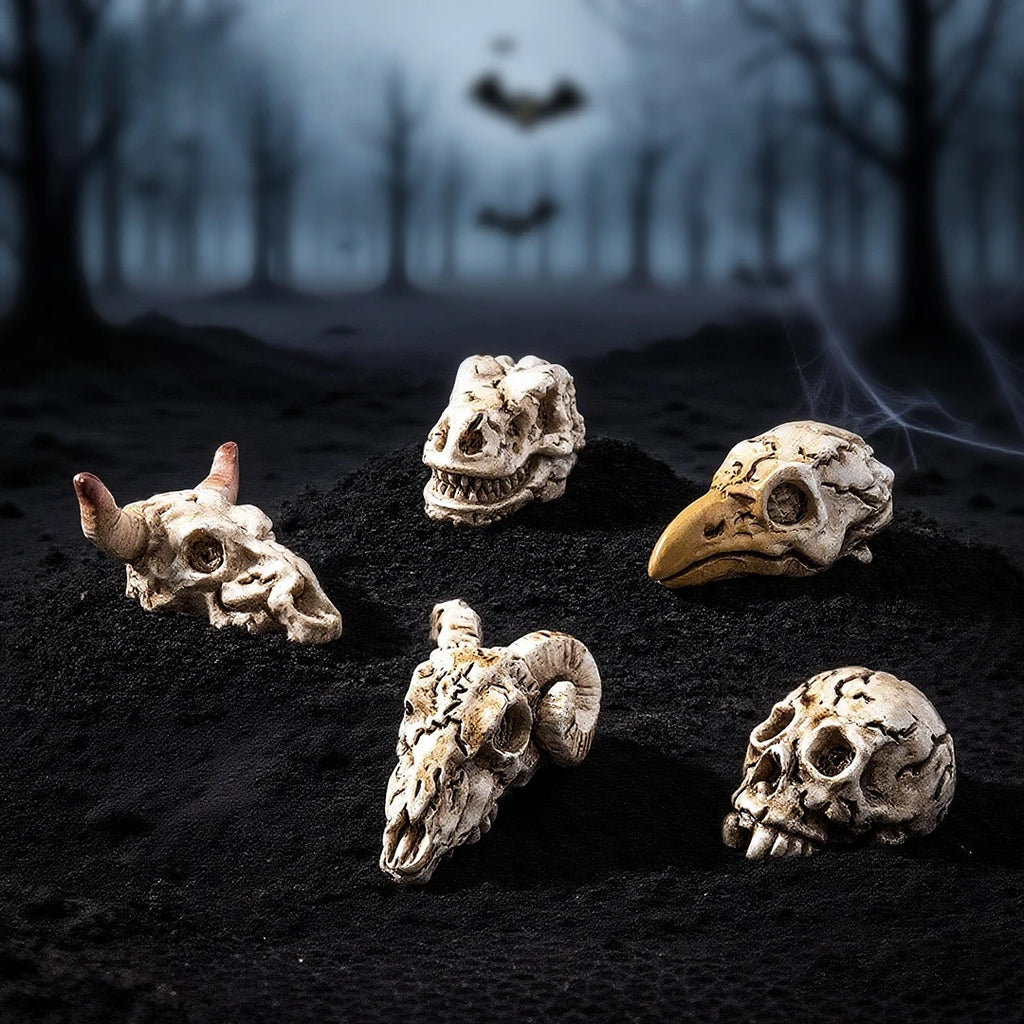 Gothic Raven Skull Resin Ornaments | Scrapbooking Décor 5/10pc Craft Embellishments Babs