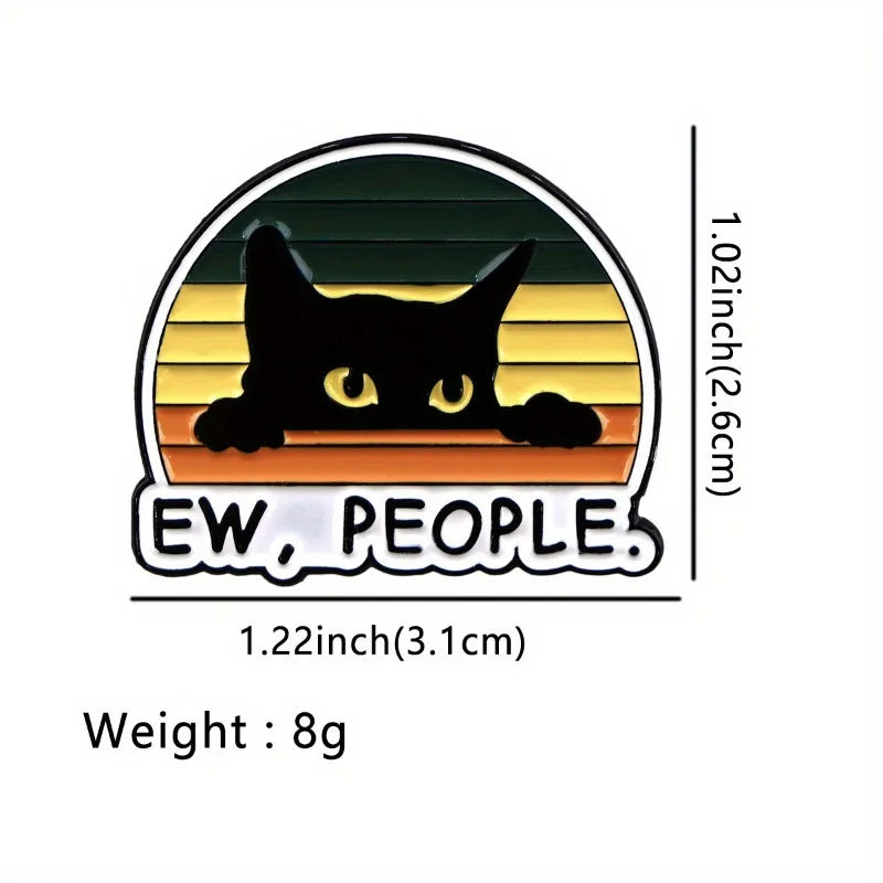 2pcs Black Cat Enamel Pin Brooch – Funny Animal Lapel Pin Set Enamel Lapel Pin Babs
