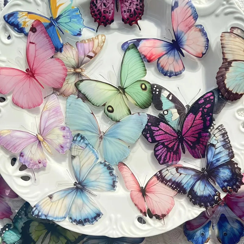 32 Pcs Butterfly Stickers – Waterproof PET for Laptops & Scrapbooks Decorative Sticker Set Babs