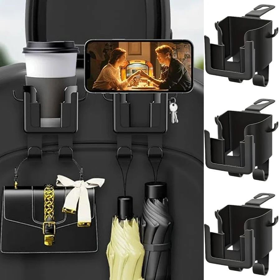 Car Seat Headrest Hook Organizer – Phone & Cup Holder Car Seat Organizer Babs