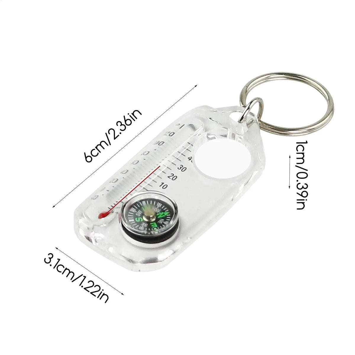 Mini Keychain Camping Compass & Thermometer Outdoor Tool Keychain Compass Tool Babs