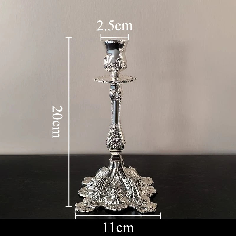 Vintage Metal Candlestick Holder – Elegant Silver Table Decor Decorative Candlestick Babs 1 Head