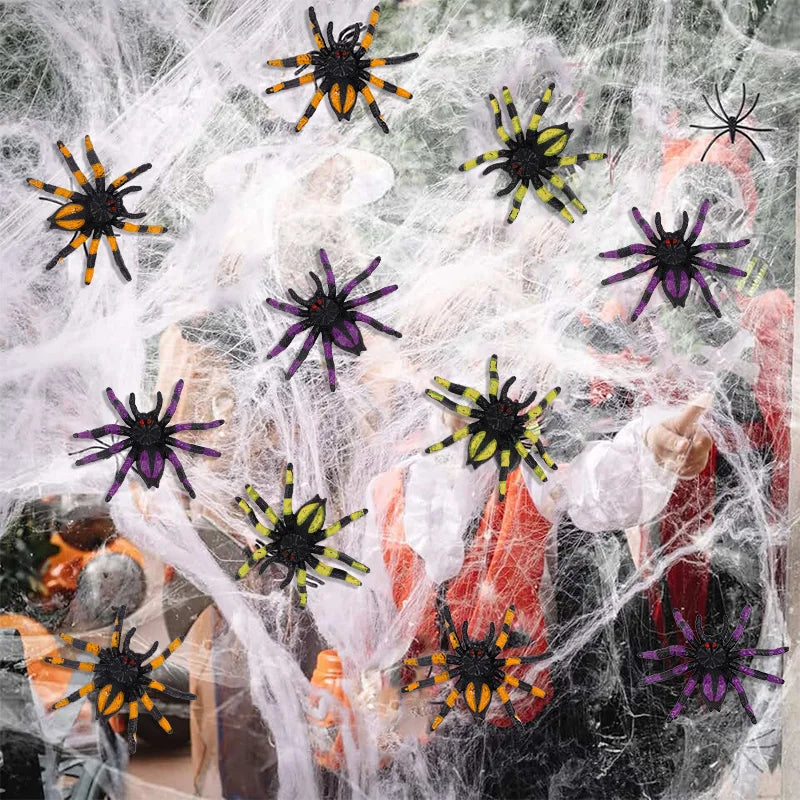 5Pcs Realistic Plastic Spiders Halloween Decoration Props Halloween Spider Props Babs