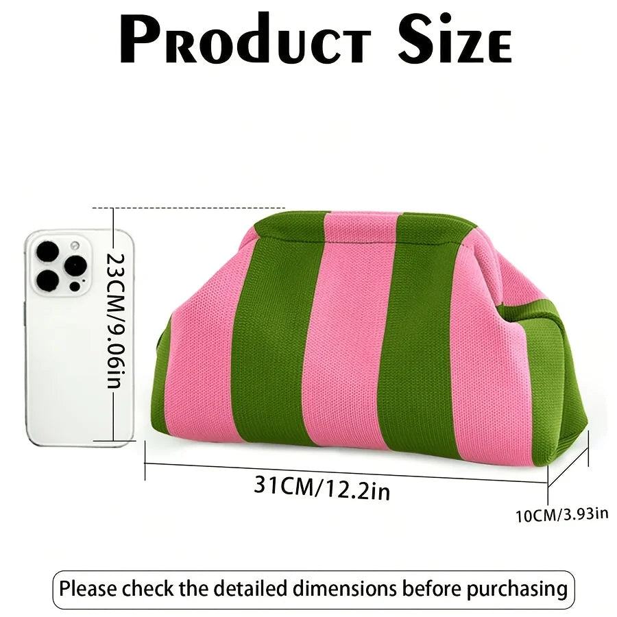 Ladies' Cloud Stripe Handbag – Large Capacity & Foldable Women's Handbag Babs