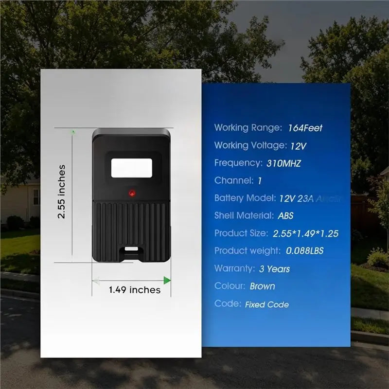 310MHz Garage Door Remote 8 DIP Switch 3-Pack – 164FT Range Garage Door Remote Babs