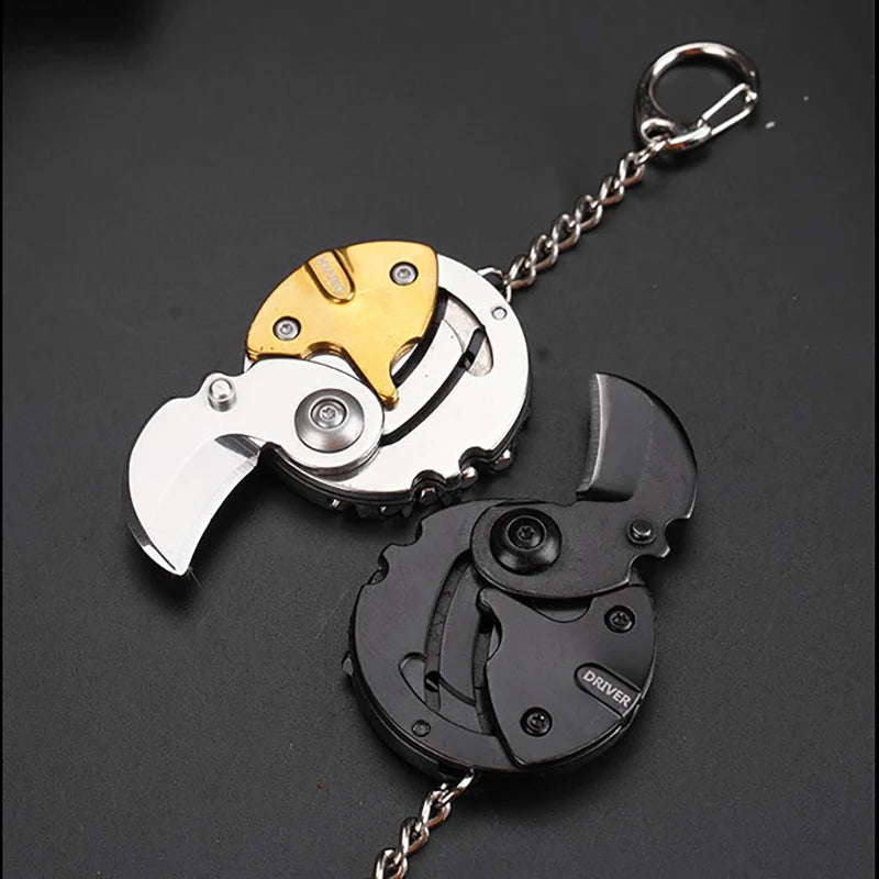 Folding Multitool Keychain Screwdriver Set with Bits – Pocket EDC Folding Multitool Babs