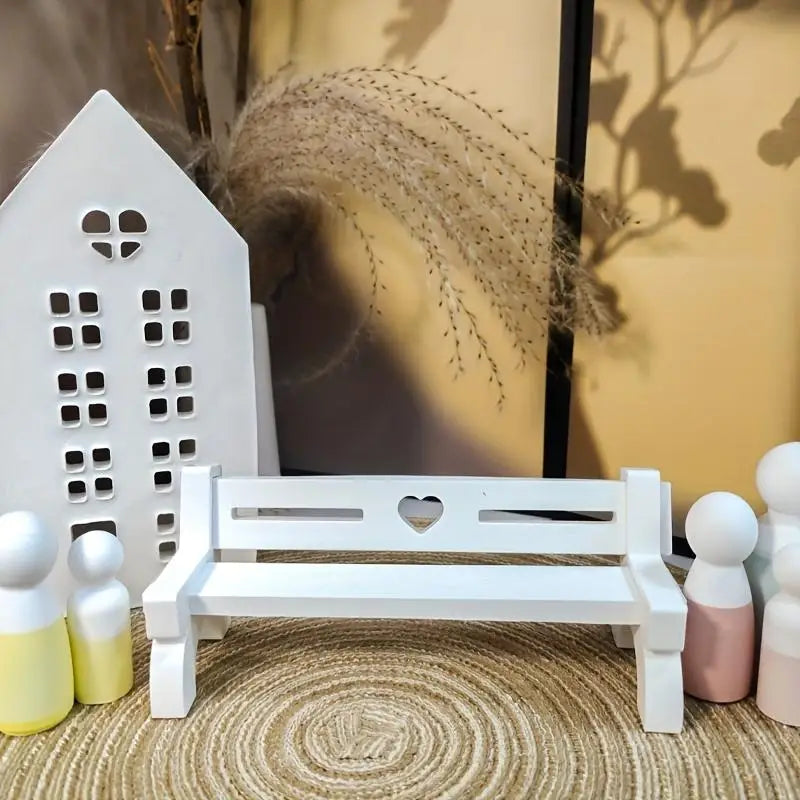 3-Piece DIY Striped Heart Bench Silicone Resin Mold Set Silicone Resin Mold Babs