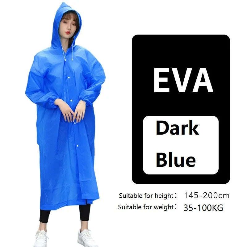 Waterproof Foldable Rain Poncho – Lightweight Unisex Raincoat Rain Poncho Babs Dark Blue 145-200CM