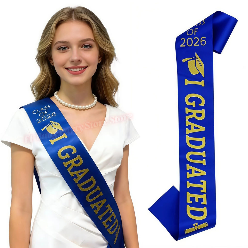 Class of 2026 Graduation Sash – Adjustable Satin Stole Graduation Sash Babs
