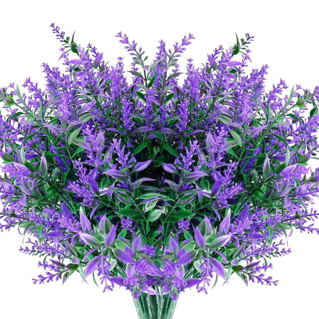 Artificial Lavender Stems 6/12 Pcs – Fake Flowers Home Decor Artificial Flower Stems Babs PURPLE 6 pcs