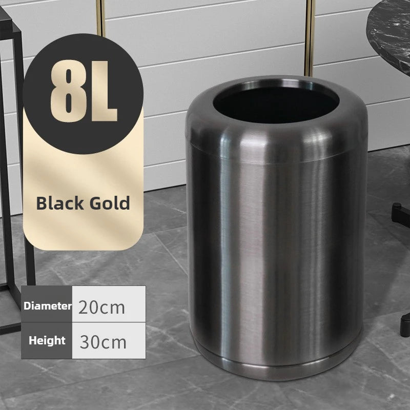Modern Stainless Steel Trash Can 8L/10L – Living Room & Kitchen Stainless Steel Trash Can Babs 8L-Silver Gray