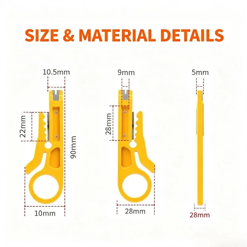 Mini Wire Stripper & Punch Down Tool – Multifunctional Cable Cutter Wire Stripper Tool Babs