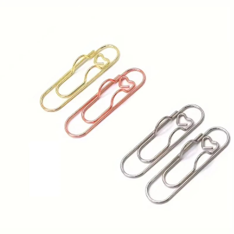 6pcs Heart-Shaped Pen Clip Notebook Accessories – Colored Set Notebook Pen Clip Babs