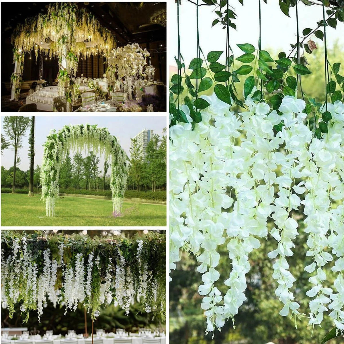 12Pcs Silk Artificial Flower Rattan Vines – Wedding & Home Decor Artificial Flower Vine Babs