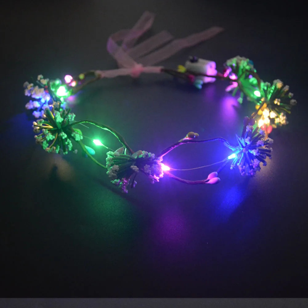 10-Pack LED Flower Crown Headbands | Floral Wreath Hair Accessories LED Floral Headband Babs 6