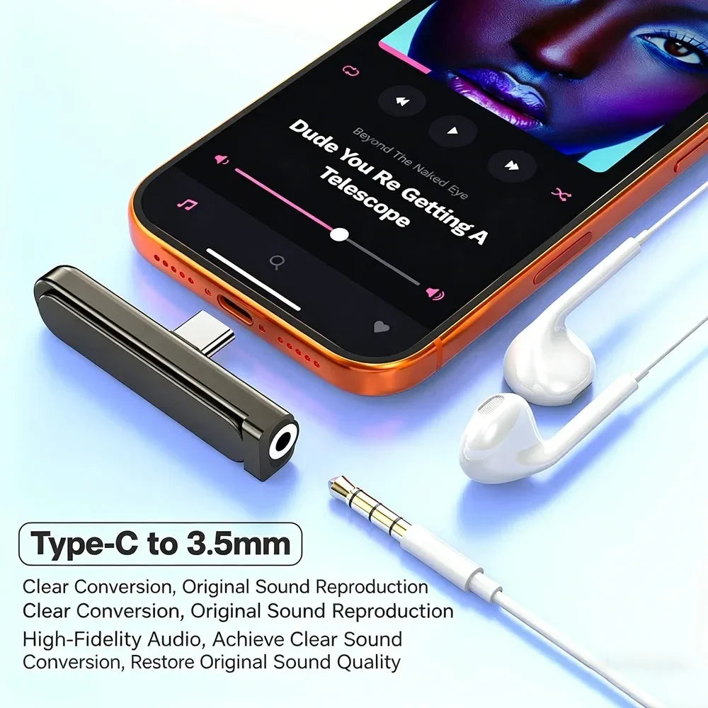 USB-C to 3.5mm Audio Adapter with Foldable Phone Stand Audio Adapter Babs
