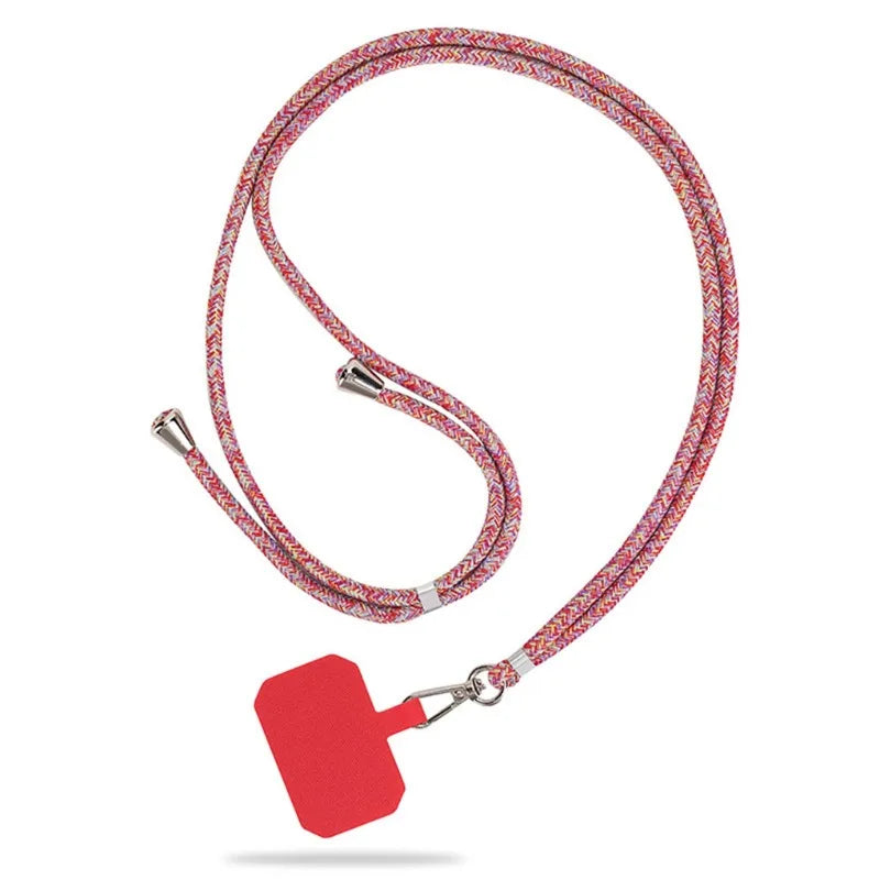 Universal Phone Neck Lanyard Strap with Metal Buckle – Adjustable Phone Neck Lanyard Babs Red rainbow