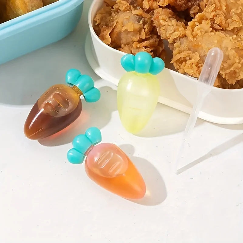 Carrot Mini Sauce Bottles – Leak-Proof Portable Condiment Storage Condiment Storage Bottle Babs