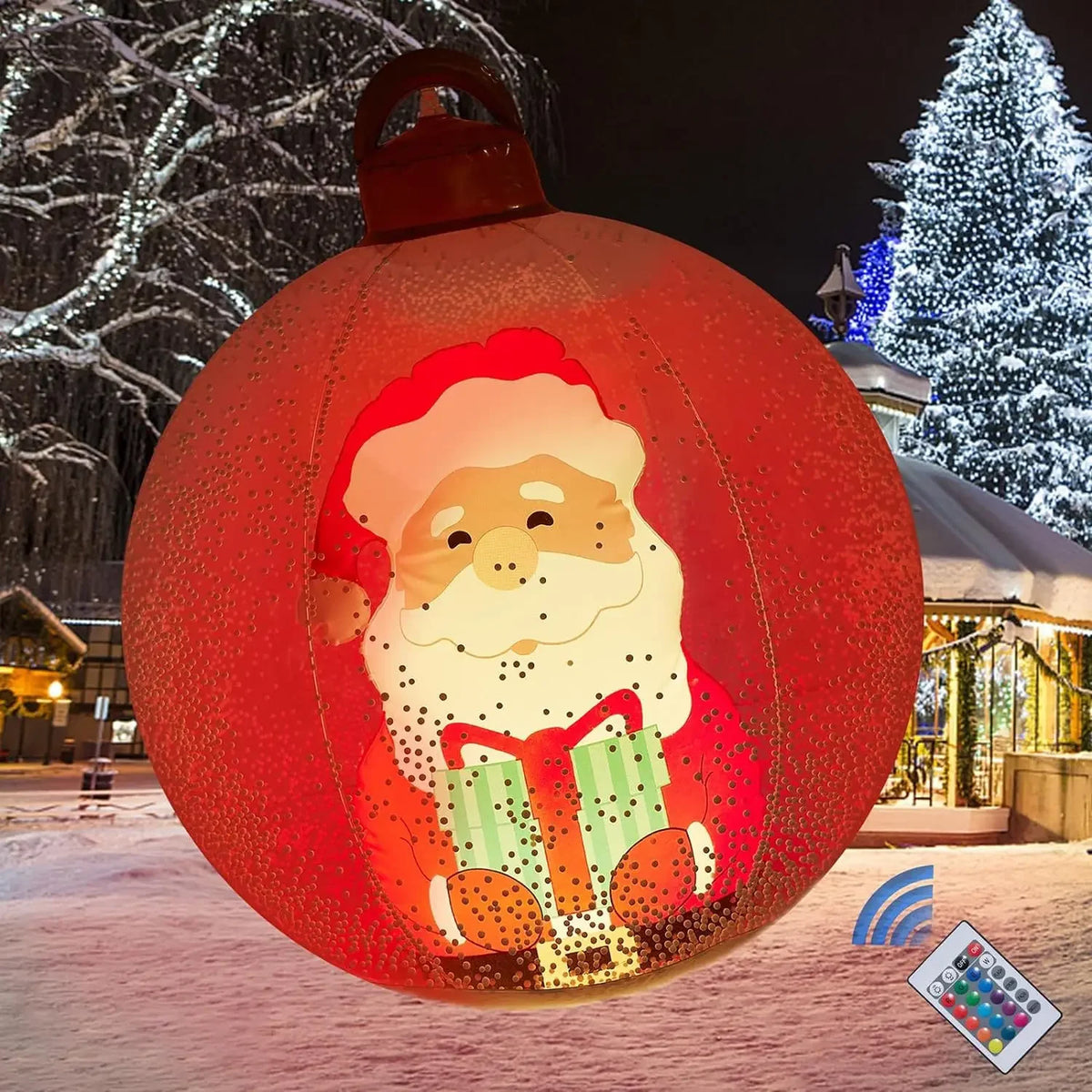 60cm Giant Inflatable Christmas Ball with Lights | Outdoor Decor Inflatable Christmas Ornament Babs B with lights