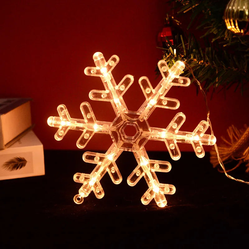 Christmas LED Snowflake Santa Deer Window Sucker Lamp Ornament Christmas LED Ornament Babs Snowflake