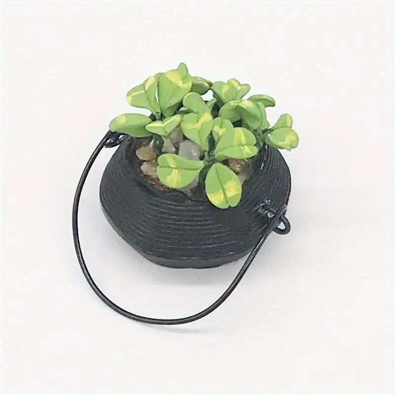 Miniature Dollhouse Hanging Flower Pot – Simulation Plant Ornament Miniature Ornament Babs