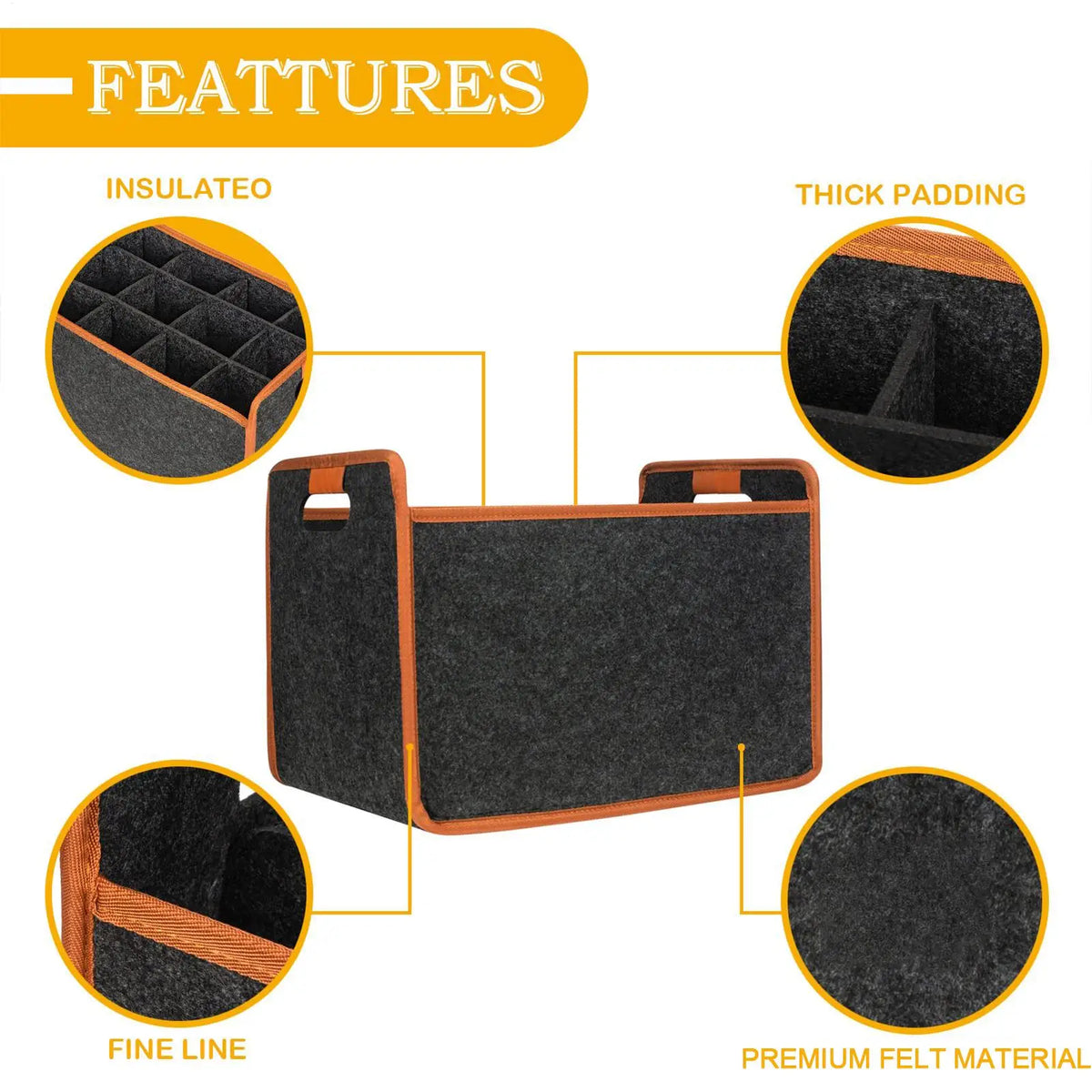 12-Bottle Felt Wine Tote Bag – Waterproof Travel Carrier Wine Bottle Carrier Babs
